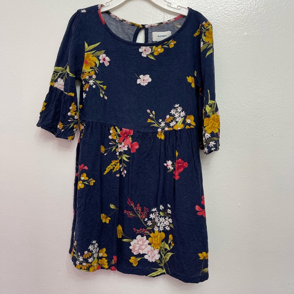 Navy blue floral dress